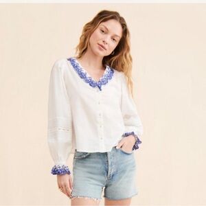 Anthropologie Embroidered Buttondown
Shirt